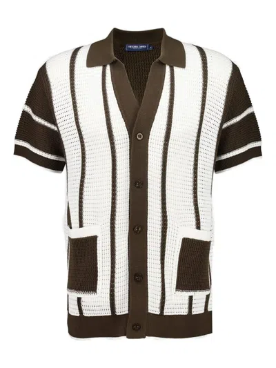 Frescobol Carioca Striped Knitted Shirt In White