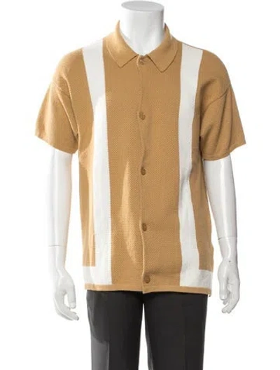 Pre-owned Frescobol Carioca Striped Short Sleeve Shirt In Neutrals