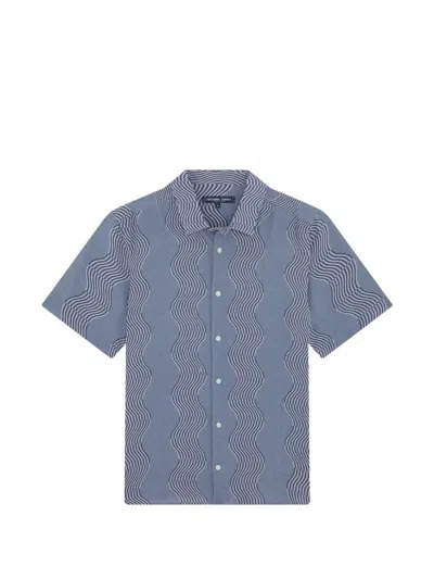 Frescobol Carioca Striped Short-sleeve Shirt In Blue
