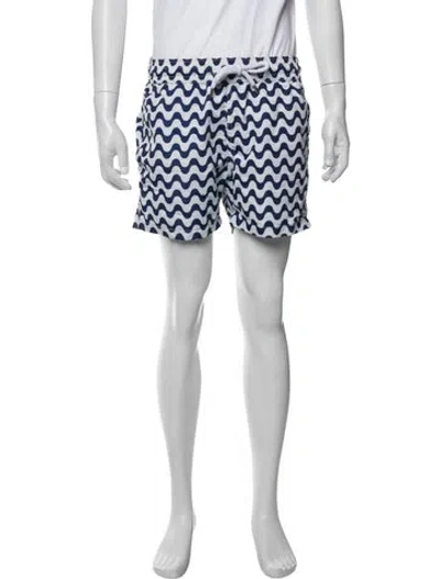 Pre-owned Frescobol Carioca Striped Swim Trunks In Blue