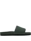Frescobol Carioca Textured-band Slide Sandals In Green