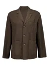 Frescobol Carioca Three-button Linen Blazer In Brown