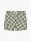 Frescobol Carioca Treliça Classic Swim Shorts In Vineyard Green & Pastel Orange
