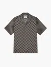 Frescobol Carioca Treliça Roberto Silk Shirt In Brown & Truffle