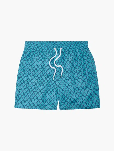 Frescobol Carioca Treliça Sport Swim Shorts In Topaz Teal & Ocean Blue