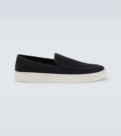 Frescobol Carioca Vela Suede Loafers In Black