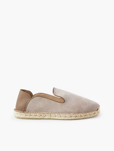 Frescobol Carioca Veluso Suede Espadrilles In Sand Grey