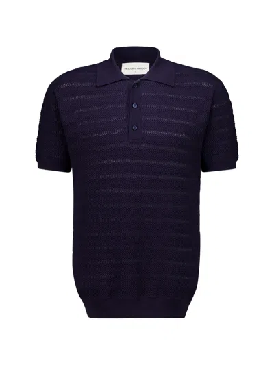 Frescobol Carioca Vidal Chevron-knit Polo Shirt In Multi