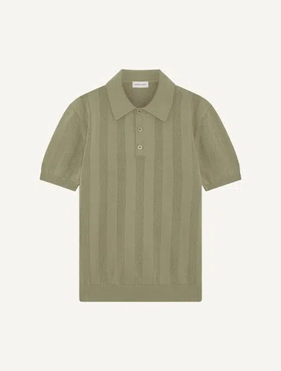 Frescobol Carioca Vidal Cotton Jacquard Polo In Green