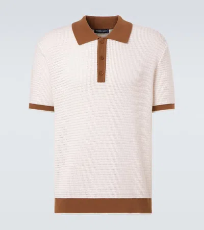 Frescobol Carioca Vidal Pointelle Cotton Polo Shirt In White