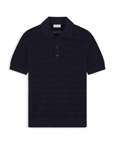 Frescobol Carioca Vidalcotton Button Up Short Sleeve Polo In Blue