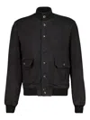 Frescobol Carioca Vincente Suede Bomber Jacket In Black