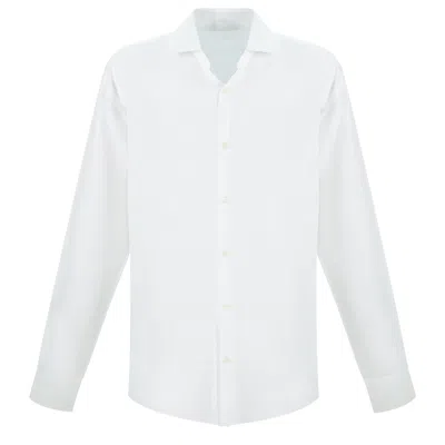 Frescobol Carioca White Linen Long Sleeve Shirt