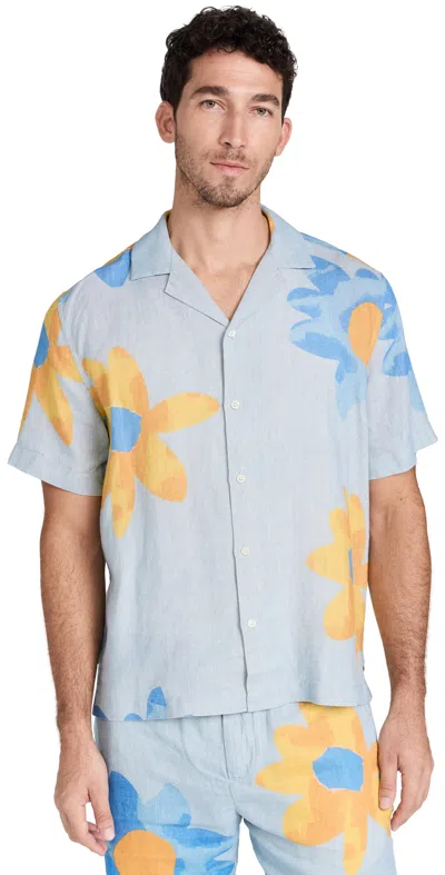 Frescobol Carioca X John Booth Roberto Shirt In Booth Blue/booth Yellow