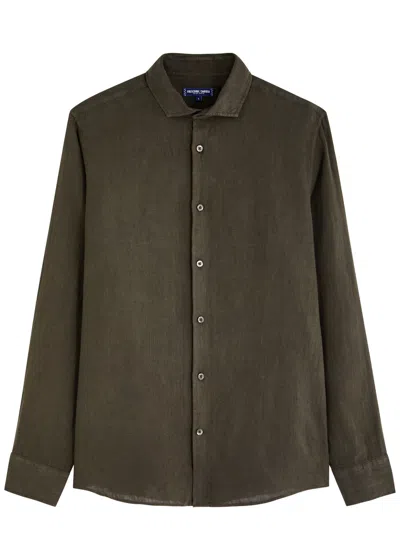 Frescobol Carioca Antonio Linen Shirt In Khaki