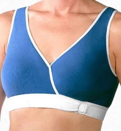 Fresh Comfort Easy Open Front Close Bra In Blue/white