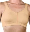 Fresh Comfort Seamless Zipper Front Close Bra In Nude In Brown