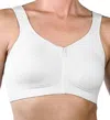 Fresh Comfort Seamless Zipper Front Close Bra In White In White