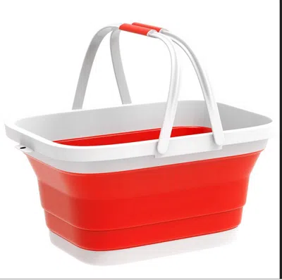 Fresh Fab Finds 10l Collapsible Fruit Basket Vegetable Sink Basin Tub Space Saving Ice Beverage Storage Camping Picn In Red