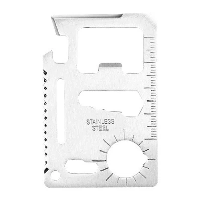 Fresh Fab Finds 11 In 1 Stainless Steel Multi-tool Credit Card Wallet Portable Survival Pocket Tool Beer Can Opener 