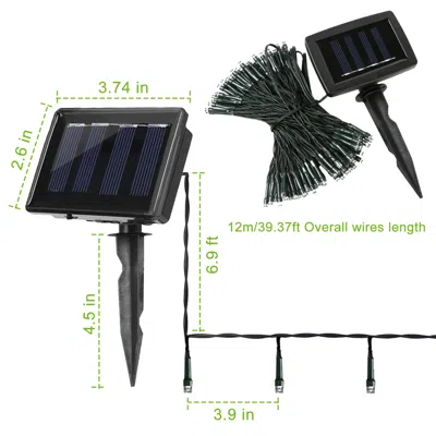 Fresh Fab Finds 12m 100 Leds Solar String Fairy Lights Outdoor Xmas Decor In Black