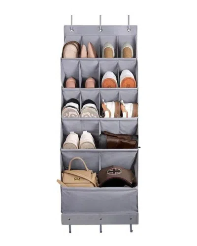 Fresh Fab Finds 16 Pockets Over-the-door Shoe Organizer In Grey