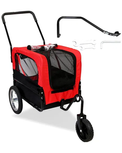 Fresh Fab Finds 2-in-1 Pet Bike Trailer & Stroller In Red