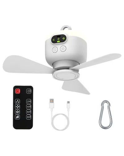 Fresh Fab Finds 2-in-1 Portable Camping Fan In White