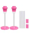 Fresh Fab Finds 2-pack 3-in-1 Standing Bubble Machines In Pink