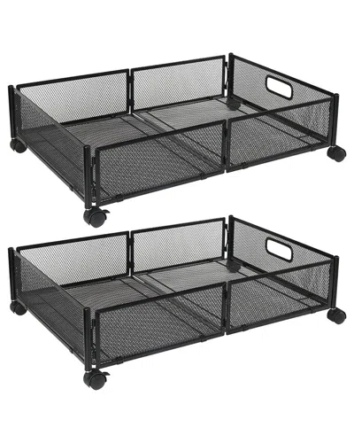 Fresh Fab Finds 2-pack Black Under Bed Storage Container