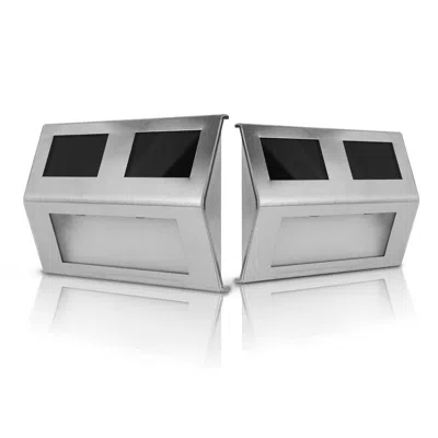 Fresh Fab Finds 2 Pack Solar Wall Lights With 2 Leds For Outdoor Security Lighting In Gray