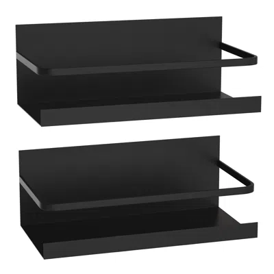 Fresh Fab Finds 2 Packs Magnetic Spice Holder Rack Organizer Strong Magnetic In Black