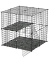 Fresh Fab Finds 2-tier Cat Cage With Detachable Crate & Ladder In Black