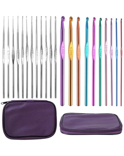 Fresh Fab Finds 22pc Crochet Hook Needles Sewing Kit (0.6mm-6.5mm) With Storage Case In Multi
