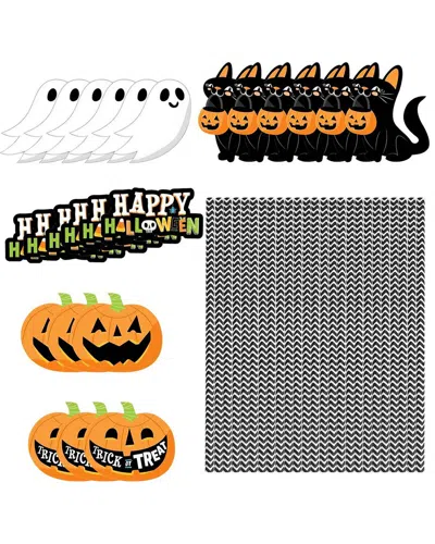 Fresh Fab Finds 25pcs Halloween Party Striped Decorative Paper Straws In Multi