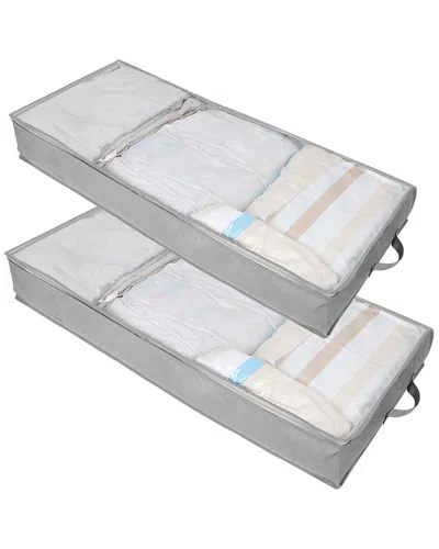 Fresh Fab Finds 2pc Foldable Underbed Clothes Storage Bags In Gray
