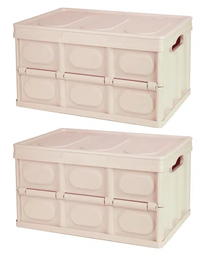 FRESH FAB FINDS FRESH FAB FINDS 2PC KHAKI 30L COLLAPSIBLE STORAGE BINS