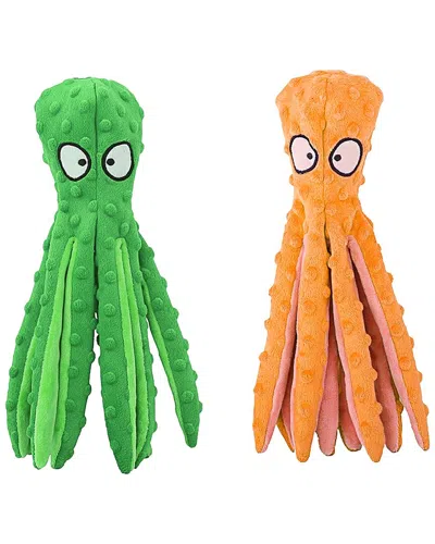 Fresh Fab Finds 2pc Squeaky Dog Toys: No Stuffing In Green