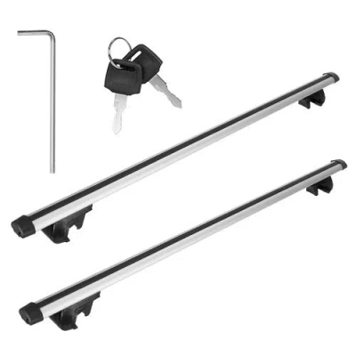 Fresh Fab Finds 2pcs Car Roof Top Crossbar Rack Aluminum Alloy Luggage Carrier Rack 330lbs Max Load With Lock Fit Mo