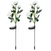 Fresh Fab Finds 2pcs Solar Powered Rose Flower Led Lights For Garden Pathway