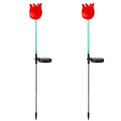 Fresh Fab Finds 2pcs Solar Tulip Garden Lights With Waterproof Landscape Stake In Multi