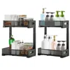 Fresh Fab Finds 2pcs Under Sink Organizer 2 Tier Pull Out Baskets In Black
