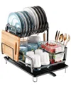 Fresh Fab Finds 2-tier Kitchen Dish Drying Rack In Black