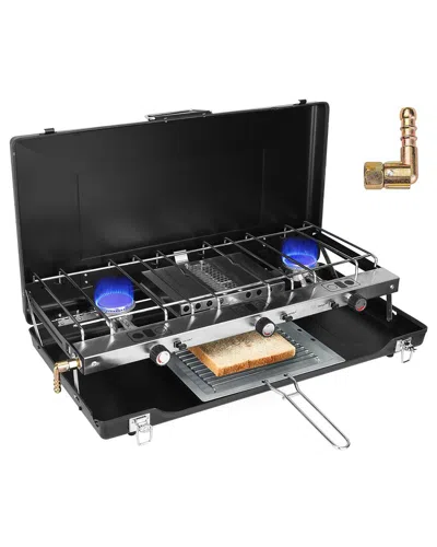 Fresh Fab Finds 3-burner Camping Stove In Black