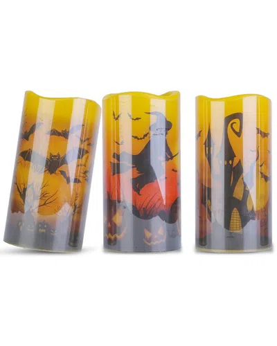 Fresh Fab Finds 3 Pack Halloween Flameless Candle Lamp In Brown