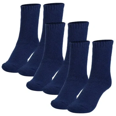 Fresh Fab Finds 3 Pairs Men Warm Wool Socks Soft Cozy Winter Thermal Socks For Men Thick Heat-trapping Moisture Wick In Blue