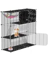 Fresh Fab Finds 3-tier Indoor Cat Cage With Hammock & Ladder In Black