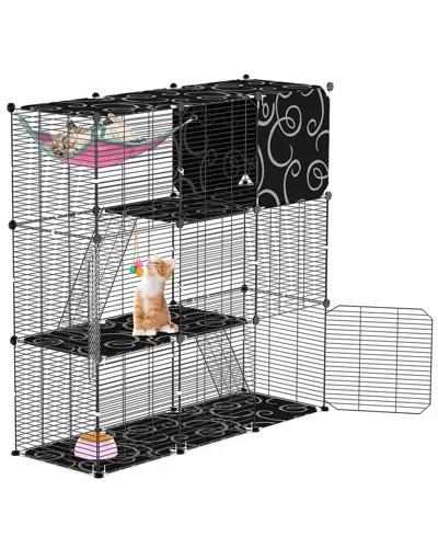 FRESH FAB FINDS FRESH FAB FINDS 3-TIER INDOOR CAT CAGE WITH HAMMOCK & LADDER