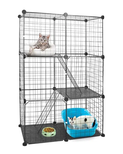 Fresh Fab Finds 3-tier Indoor Cat House In Black