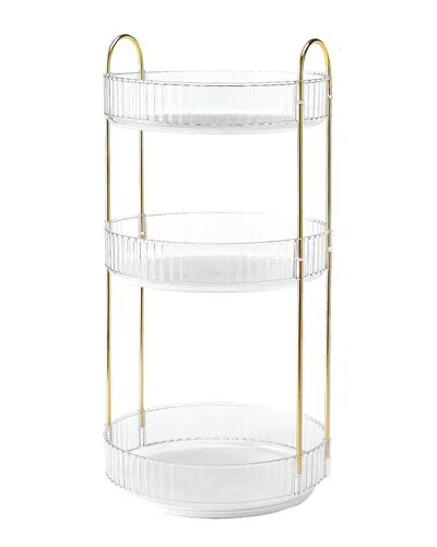 Fresh Fab Finds 3-tier Rotating Makeup Organizer In White
